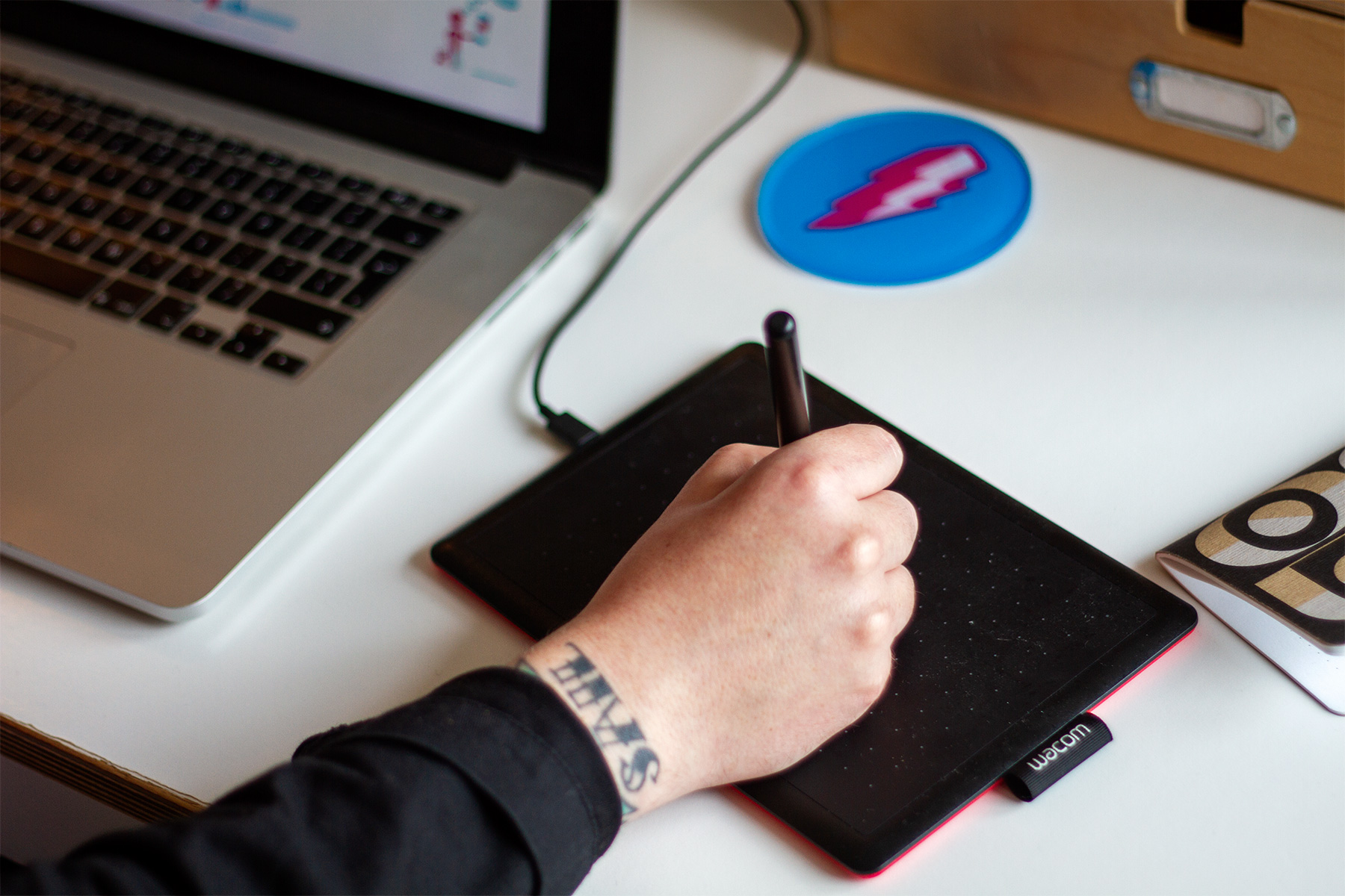 nathan lance of leap design working with a graphics tablet