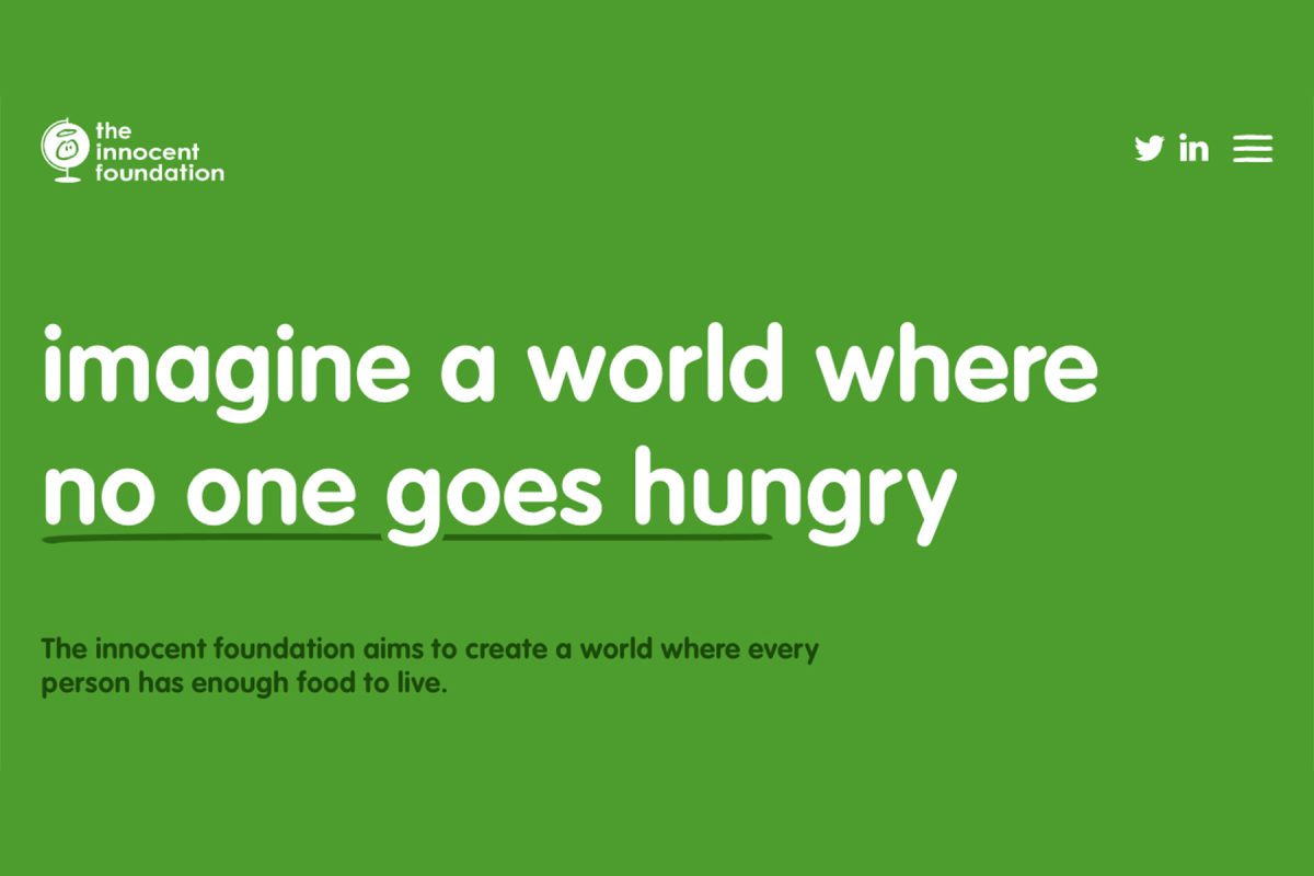 home page of innocent foundation website designed by b corp design agency leap