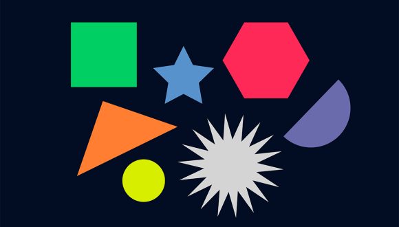 different shapes in different colours