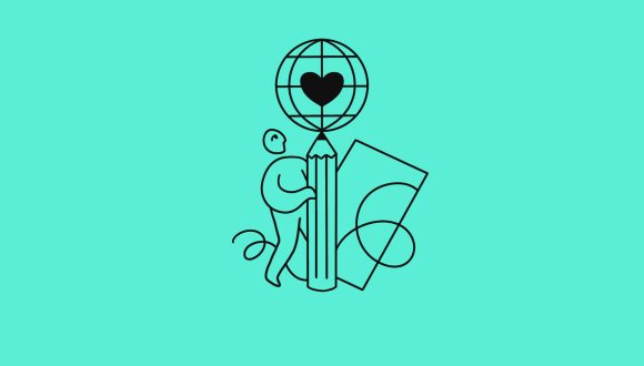 Climate justice, climate crisis illustration on turquoise