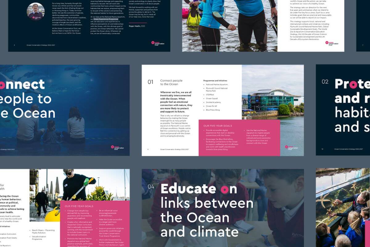 spread of pages from the OCT strategy document